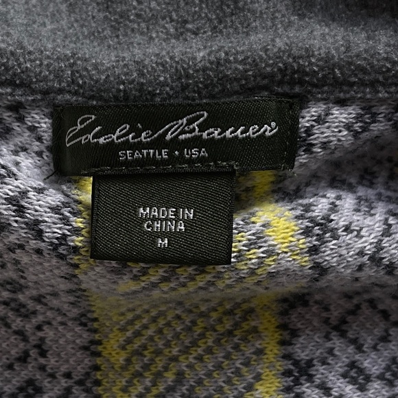 Eddie Bauer Fair Isle Zip Up Size Medium Cardigan Sweater - Picture 5 of 7